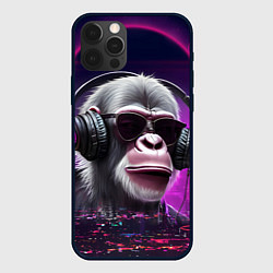 Чехол для iPhone 12 Pro DJ monkey - Neon city, цвет: 3D-черный