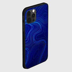 Чехол для iPhone 12 Pro Синяя топография, цвет: 3D-черный — фото 2