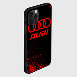 Чехол для iPhone 12 Pro Audi - red gradient, цвет: 3D-черный — фото 2