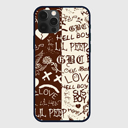 Чехол для iPhone 12 Pro Lil peep retro pattern, цвет: 3D-черный