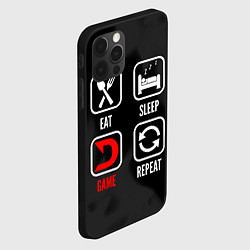 Чехол для iPhone 12 Pro Eat, sleep, Deadlock, repeat, цвет: 3D-черный — фото 2