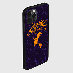 Чехол для iPhone 12 Pro Хэллоуин - ведьма на метле, цвет: 3D-черный — фото 2