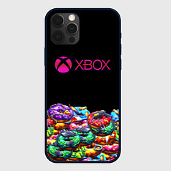 Чехол для iPhone 12 Pro Xbox пончики, цвет: 3D-черный