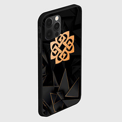 Чехол для iPhone 12 Pro Breaking Benjamin golden poly, цвет: 3D-черный — фото 2