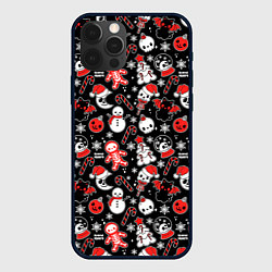 Чехол для iPhone 12 Pro Кавайные чудаки на Рождество, цвет: 3D-черный