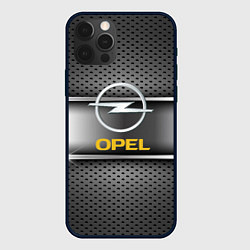 Чехол для iPhone 12 Pro Opel carbon metal steel, цвет: 3D-черный