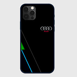 Чехол для iPhone 12 Pro AUDI geometry line, цвет: 3D-черный