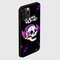 Чехол для iPhone 12 Pro My Chemical Romance неоновый череп, цвет: 3D-черный — фото 2