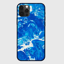 Чехол для iPhone 12 Pro Синяя водная абстракция, цвет: 3D-черный