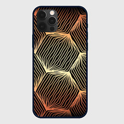 Чехол для iPhone 12 Pro Узоры в форме сот с огненным переливом, цвет: 3D-черный