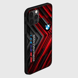 Чехол для iPhone 12 Pro BMW geometry stripes red, цвет: 3D-черный — фото 2