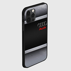 Чехол для iPhone 12 Pro Audi metal texture, цвет: 3D-черный — фото 2