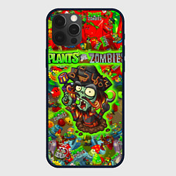 Чехол для iPhone 12 Pro Plants vs Zombies пират, цвет: 3D-черный