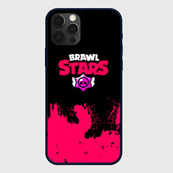 Чехол для iPhone 12 Pro Brawl stars розовые краски, цвет: 3D-черный