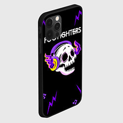 Чехол для iPhone 12 Pro Foo Fighters неоновый череп, цвет: 3D-черный — фото 2