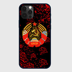 Чехол для iPhone 12 Pro СССР паттерн стиль, цвет: 3D-черный