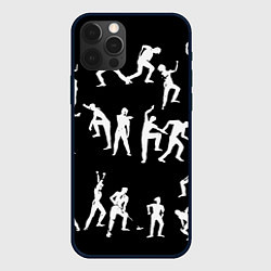 Чехол для iPhone 12 Pro Silhouettes of moving people, цвет: 3D-черный