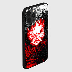 Чехол для iPhone 12 Pro Cyberpunk брызги красок, цвет: 3D-черный — фото 2