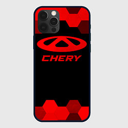 Чехол для iPhone 12 Pro Chery - red gradient, цвет: 3D-черный