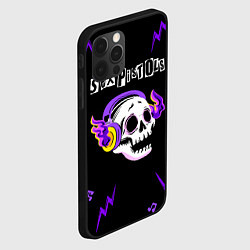 Чехол для iPhone 12 Pro Sex Pistols неоновый череп, цвет: 3D-черный — фото 2