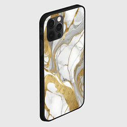 Чехол для iPhone 12 Pro Мрамор и золото, цвет: 3D-черный — фото 2