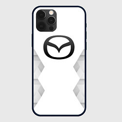 Чехол для iPhone 12 Pro Mazda white poly, цвет: 3D-черный