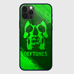 Чехол для iPhone 12 Pro Deftones - green gradient, цвет: 3D-черный