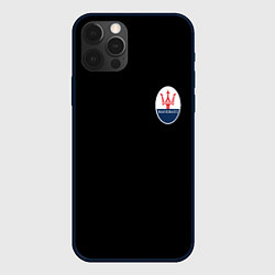Чехол для iPhone 12 Pro Maserati logo, цвет: 3D-черный