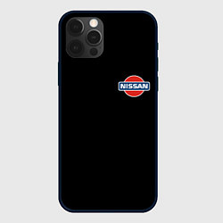 Чехол для iPhone 12 Pro Nissan logo steel, цвет: 3D-черный