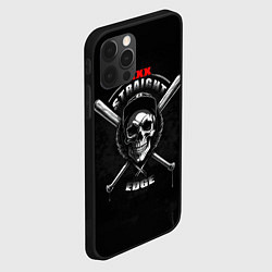 Чехол для iPhone 12 Pro Straight edge череп с битами, цвет: 3D-черный — фото 2