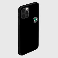 Чехол для iPhone 12 Pro Skoda logo auto, цвет: 3D-черный — фото 2