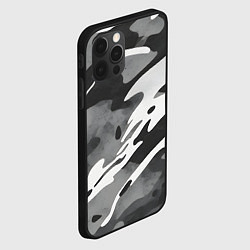 Чехол для iPhone 12 Pro Черно белый камуфляж, цвет: 3D-черный — фото 2