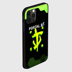 Чехол для iPhone 12 Pro Doom x portal 2 зелёные соты, цвет: 3D-черный — фото 2