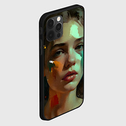 Чехол для iPhone 12 Pro Портрет девушки искусство, цвет: 3D-черный — фото 2