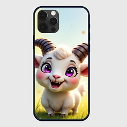 Чехол для iPhone 12 Pro Козлёнок на лугу, цвет: 3D-черный