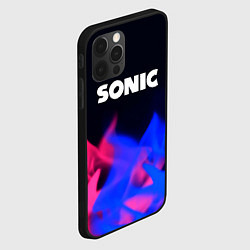 Чехол для iPhone 12 Pro Sonic neon flame, цвет: 3D-черный — фото 2