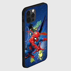 Чехол для iPhone 12 Pro Spider-man with a spider web, цвет: 3D-черный — фото 2