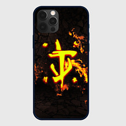 Чехол для iPhone 12 Pro Doom fire, цвет: 3D-черный