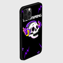 Чехол для iPhone 12 Pro The Offspring неоновый череп, цвет: 3D-черный — фото 2