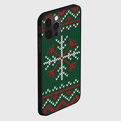 Чехол для iPhone 12 Pro Knitted Snowflake Pattern, цвет: 3D-черный — фото 2