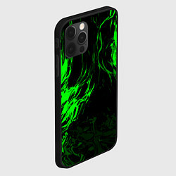 Чехол для iPhone 12 Pro Зелёная энергия на чёрном фоне, цвет: 3D-черный — фото 2