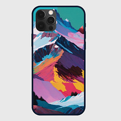 Чехол для iPhone 12 Pro Горы краски, цвет: 3D-черный