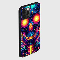 Чехол для iPhone 12 Pro Neon skull - ai art fantasy, цвет: 3D-черный — фото 2