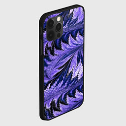 Чехол для iPhone 12 Pro Абстрактные перья - жидкость, цвет: 3D-черный — фото 2