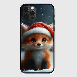 Чехол для iPhone 12 Pro Лисенок новогодний, цвет: 3D-черный