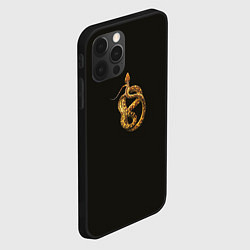 Чехол для iPhone 12 Pro Символ 2025 года свернувшаяся змея, цвет: 3D-черный — фото 2