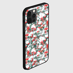 Чехол для iPhone 12 Pro Ветки рябины в снегу, цвет: 3D-черный — фото 2