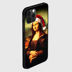 Чехол для iPhone 12 Pro Новогодняя Мона Лиза, цвет: 3D-черный — фото 2