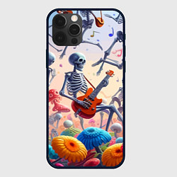 Чехол для iPhone 12 Pro Соло скелета на гитаре - сюрреализм, цвет: 3D-черный