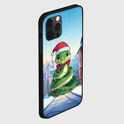Чехол для iPhone 12 Pro Праздничная змейка 2025, цвет: 3D-черный — фото 2